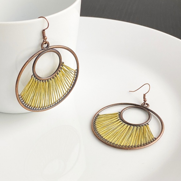 NEW "Dawn" Bronze Earrings (Yellow) - Picture 2 of 7